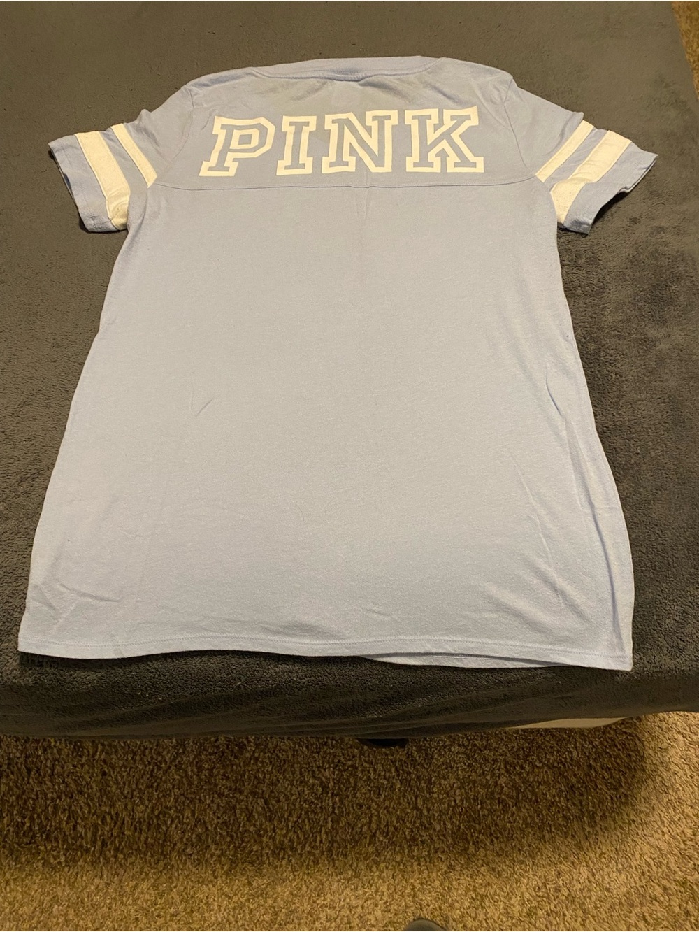 Pink Victoria’s Secret graphic logo vneck tee